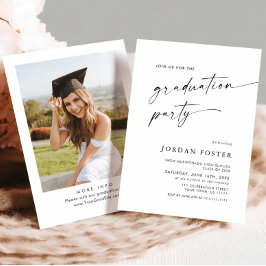 ミニマエレガントリストワンフォト卒業パーティー 招待状