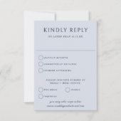 ミニマエレガントリストヴィンテージダスティブルー結婚ズ 出欠カード (正面)