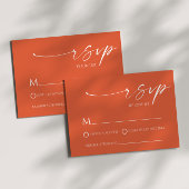 ミニマエレガントリストヴェローナサンセットウェディングRSVPカード 出欠カード