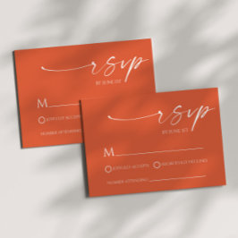 ミニマエレガントリストヴェローナサンセットウェディングRSVPカード 出欠カード