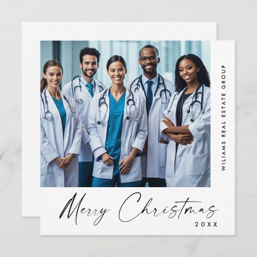 ミニマエレガントリスト企業ののクリスマス写真 シーズンカード (正面/裏面)