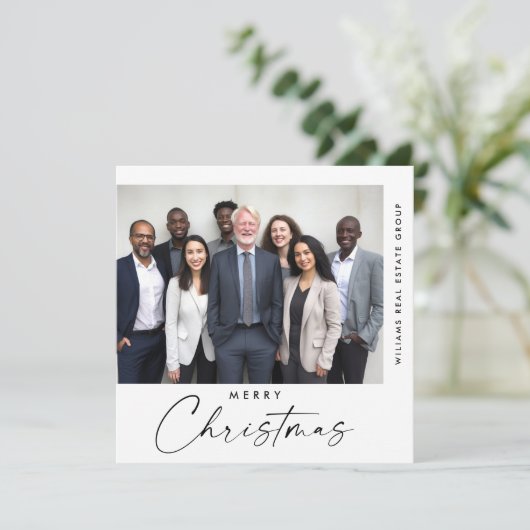 ミニマエレガントリスト企業ののクリスマス写真 シーズンカード (スタンド正面)