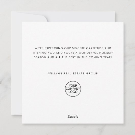 ミニマエレガントリスト企業ののクリスマス写真 シーズンカード (裏面)