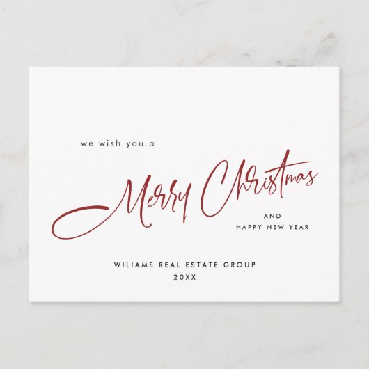 ミニマエレガントリスト企業ののクリスマス ポストカード (正面)