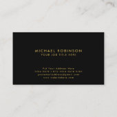 ミニマエレガントリスト企業イニシャルオンブラック 名刺 (裏面)