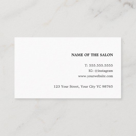 ミニマエレガントリスト光バラ金ゴールドはさみ髪 名刺 (裏面)