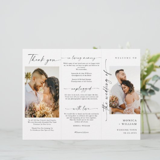 ミニマエレガントリスト写真の式結婚プログラム (スタンド正面)