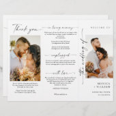 ミニマエレガントリスト写真の式結婚プログラム (正面/裏面)