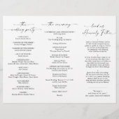 ミニマエレガントリスト写真の式結婚プログラム (裏面)