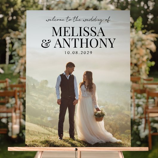 ミニマエレガントリスト写真ウェルカム結婚ズ アクリルサイン