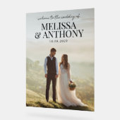 ミニマエレガントリスト写真ウェルカム結婚ズ アクリルサイン (傾斜)