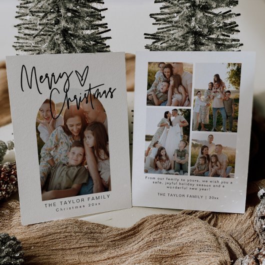ミニマエレガントリスト写真クリスマスカード シーズンカード
