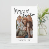 ミニマエレガントリスト写真クリスマスカード シーズンカード (スタンド正面)