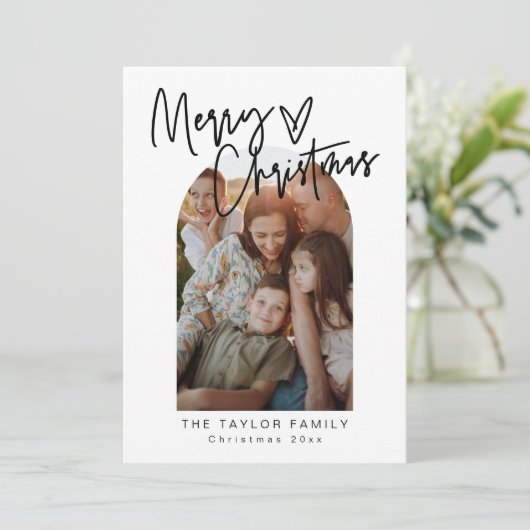 ミニマエレガントリスト写真クリスマスカード シーズンカード (スタンド正面)