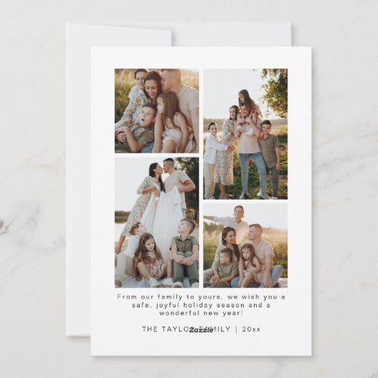 ミニマエレガントリスト写真クリスマスカード シーズンカード (裏面)