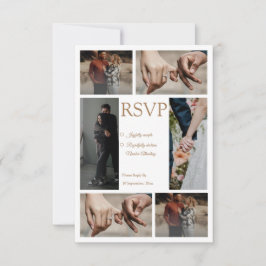 ミニマエレガントリスト写真コラージュ結婚式のsvpカード 出欠カード