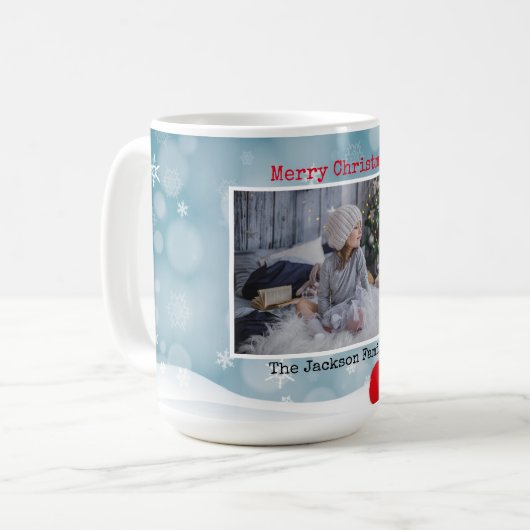 ミニマエレガントリスト写真メリークリスマス コーヒーマグカップ (正面左)