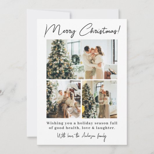 ミニマエレガントリスト写真モダン家族クリスマス シーズンカード (正面)