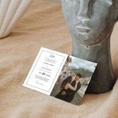 ミニマエレガントリスト写真モノグラ結婚ムの 招待状