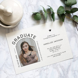 ミニマエレガントリスト写真卒業パーティー 招待状