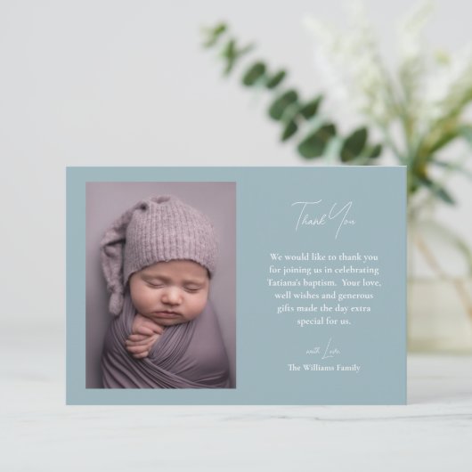 ミニマエレガントリスト写真正統バプテスマ サンキューカード (スタンド正面)