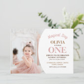 ミニマエレガントリスト写真第1誕生日 招待状 (スタンド正面)