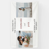 ミニマエレガントリスト写真結婚の歓迎 横断幕 (縦)