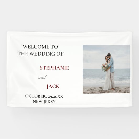ミニマエレガントリスト写真結婚の歓迎 横断幕 (横)