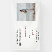 ミニマエレガントリスト写真結婚の歓迎 横断幕 (縦)