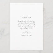 ミニマエレガントリスト写真結婚の サンキューカード (裏面)