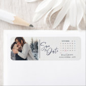 ミニマエレガントリスト写真結婚式の日付を保存 ラベル (インサイチュ)