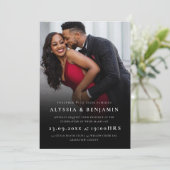 ミニマエレガントリスト写真結婚式招待状 招待状 (スタンド正面)