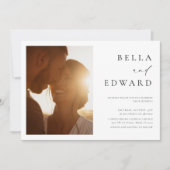 ミニマエレガントリスト写真結婚式招待状 招待状 (正面)