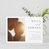 ミニマエレガントリスト写真結婚式招待状 招待状 (スタンド正面)