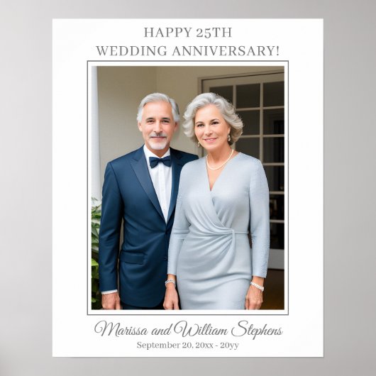 ミニマエレガントリスト写真25結婚周年 ポスター (正面)