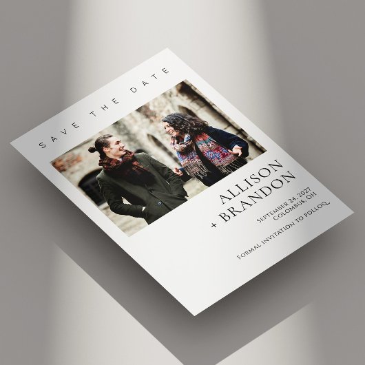 ミニマエレガントリスト写真Date Cardを保存 セーブザデート