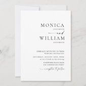 ミニマエレガントリスト写真QRコー結婚ド 招待状 (正面)