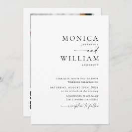 ミニマエレガントリスト写真QRコー結婚ド 招待状