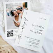 ミニマエレガントリスト写真QRコー結婚ド 招待状