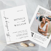 ミニマエレガントリスト写真QRコー結婚ド 招待状