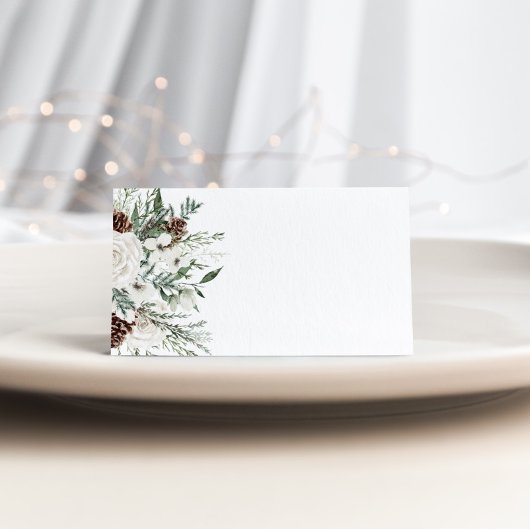 ミニマエレガントリスト冬の結婚常緑樹 プレイスカード