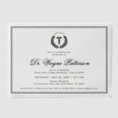 ミニマエレガントリスト医学校卒業 ベラム紙招待状 (正面)