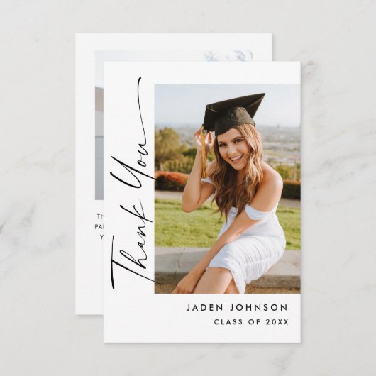 ミニマエレガントリスト卒業2写真 サンキューカード (正面/裏面)