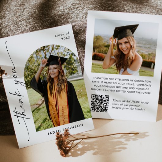 ミニマエレガントリスト卒業2写真QRコード サンキューカード