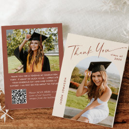 ミニマエレガントリスト卒業2写真QRコード サンキューカード