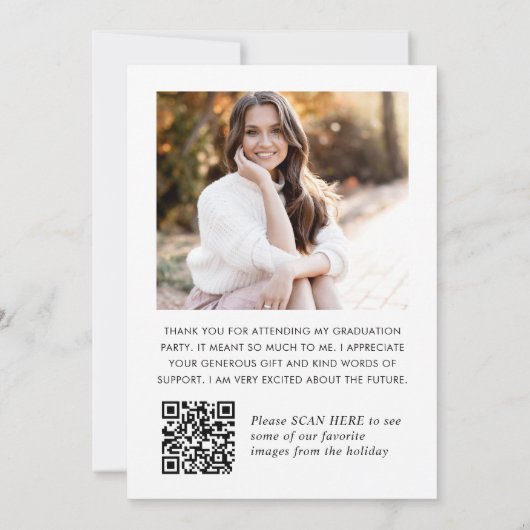 ミニマエレガントリスト卒業2写真QRコード サンキューカード (裏面)