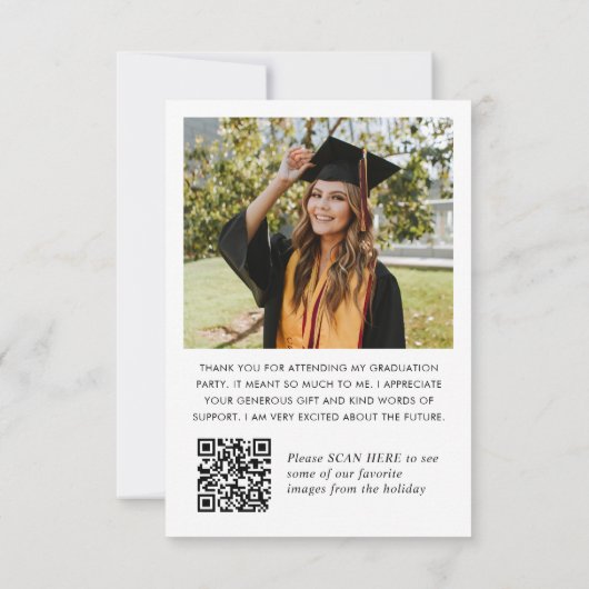 ミニマエレガントリスト卒業2写真QRコード サンキューカード (裏面)