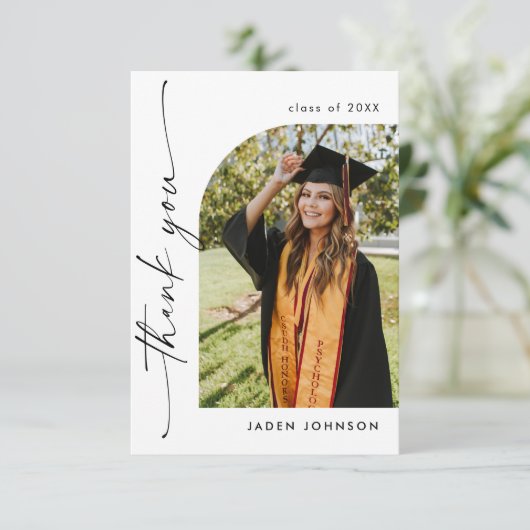 ミニマエレガントリスト卒業2写真QRコード サンキューカード (スタンド正面)