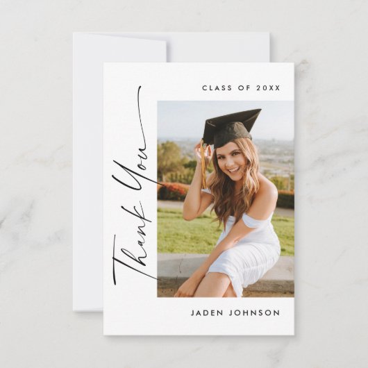 ミニマエレガントリスト卒業4写真 サンキューカード (正面)