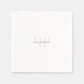 ミニマエレガントリスト名結婚のモノグラム スタンダードカクテルナプキン (正面)